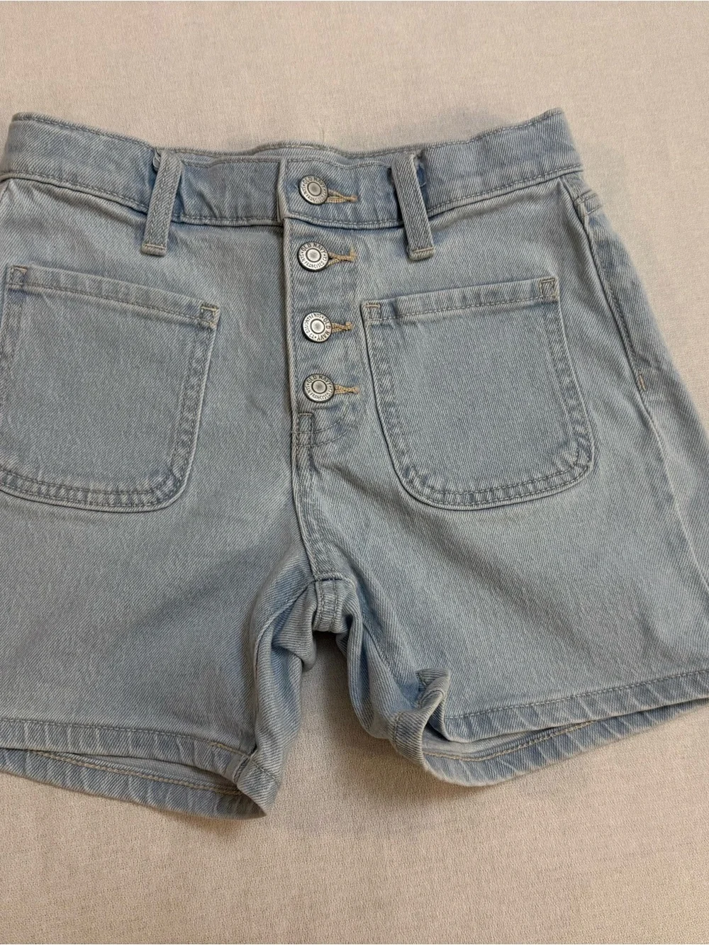 Old Navy “Girls” Light Blue Button-Front Denim Shorts